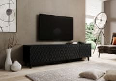 Homlando TV stolek LOCO 200 cm s 4 dveřmi černá mat