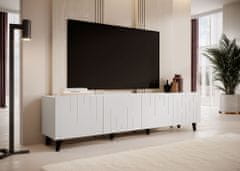 Homlando TV stolek MOBY 200 cm s 4 dveřmi bílá mat