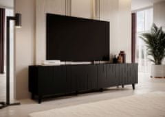 Homlando TV stolek MOBY 200 cm s 4 dveřmi černá mat