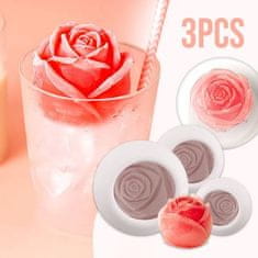 HOME & MARKER® Silikonové formy na led ve tvaru Růže (sada 3 kusů, 3 velikosti) | ICEROSE