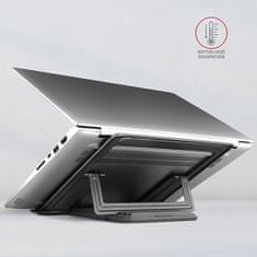AXAGON STND-L, hliníkový stojan pro notebooky velikosti 10" - 16", čtyři nastavitelné pozice