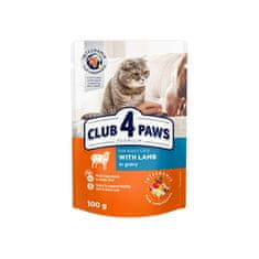 Club4Paws Premium C4P S jehněčím v omáčce pro dospělé kočky 100g