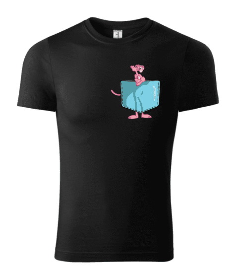Fenomeno Dětské tričko Růžový panter Velikost: 110 cm/4 roky, Barva trička: Černé