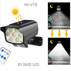 Leventi Solár LED světlo s dálkovým ovládáním a senzorem pohybu kamera maketa