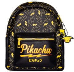 CurePink Dámský batoh Pokémon: Pikachu & Blesk (objem 9 litrů|23 x 30 x 14 cm)