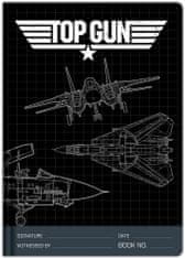 CurePink Poznámkový A5 blok Top Gun: Air Fighter 1986 (14,8 x 21 cm)