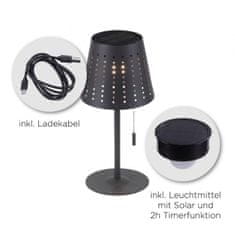 PAUL NEUHAUS LEUCHTEN DIREKT is JUST LIGHT LED stolní lampa, antracit, moderní vč. tahacího vypínače, solární 3000K