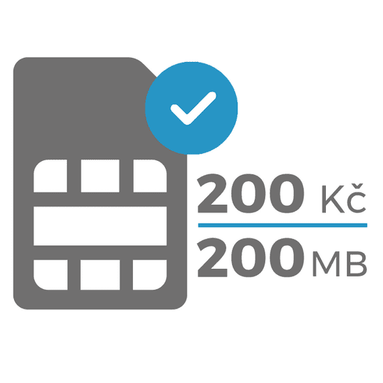 Secutek Aktivovaná SIM karta (200,-Kč / 200 MB)