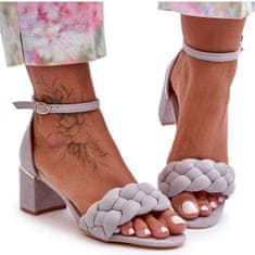 Semišové pletené sandály Grey velikost 41