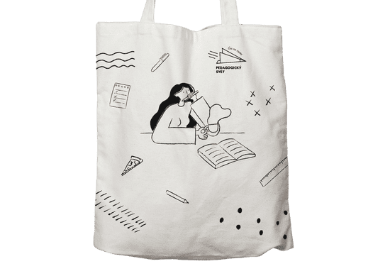 Pedagogický diář Plátěná taška do ruky se vzorem holky