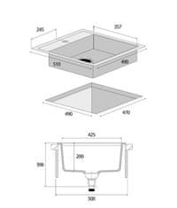 Concept Kuchyňský granitový dřez DG00C50wh Cubis bílý