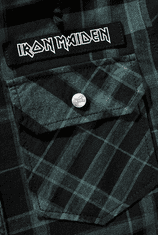 BRANDIT košile Iron Maiden Checkshirt Sweathood Eddy černo-zelená Velikost: L