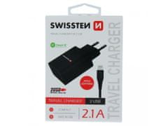 SWISSTEN síťový adaptér Smart IC 2x USB 2,1 A power lightning.