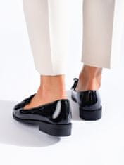 Amiatex Klasické černé dámské mokasíny bez podpatku + Ponožky Gatta Calzino Strech, černé, 36