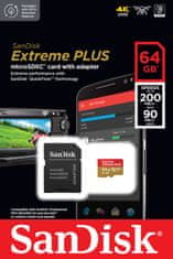 SanDisk Extreme PLUS/micro SDXC/64GB/200MBps/UHS-I U3 / Class 10/+ Adaptér