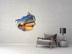 Wallmuralia Díra 3D ve zdi nálepka Panorama Sydney 75x75 cm