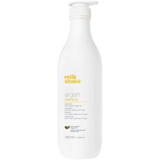 Milk Shake Argan Oil Shampoo – šampon s arganovým olejem pro každodenní péči o všechny typy vlasů, účinně vyčištěné vlasy a vlasová pokožka, 10ml