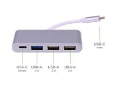 KOMA USB-C Hub 4in1, multiport, 2x USB-A 2.0, 1x USB-A 3.0, 1x USB-C