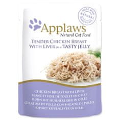 Applaws Kapsička Cat Pouch Chicken with Liver in Jelly - KARTON (16ks) 70 g