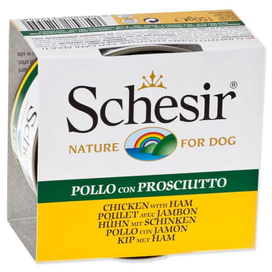 Schesir Konzerva SCHESIR Dog kuřecí + šunka v želé 150 g