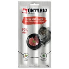 Ontario Pochoutka ONTARIO tyčinky hovězí a játra 3x, 5 g