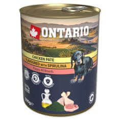Ontario Konzerva Puppy kuřecí paté se spirulinou 800 g