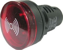 HADEX Kontrolka 12V LED 37mm, AD16-30SM, červená s bzučákem