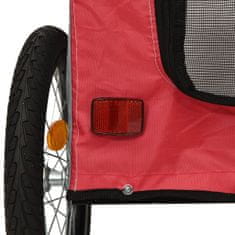 Greatstore Vozík za kolo pro psa červený a šedý oxfordská tkanina/železo