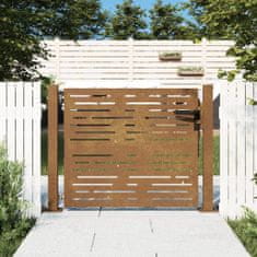 shumee VidaXL Zahradní brána, 105x105 cm, ocel Corten, obdélníkový motiv