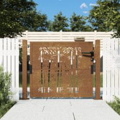 shumee VidaXL Zahradní brána, 105x105 cm, ocel Corten, motiv bambusu