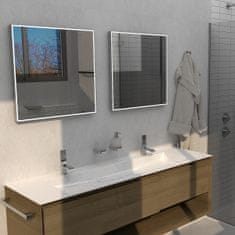 NIMCO Černé zrcadlo do koupelny s osvětlením čtvercové 70x70 cm, černý rám NIMCO ZPC 13077-90