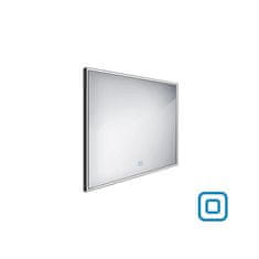 NIMCO Zrcadlo do koupelny 80x70 s osvětlením, černým rámem, dotykový senzor NIMCO ZPC 13003V-90