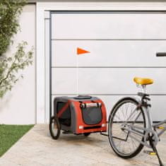Greatstore Vozík za kolo pro psa oranžový a černý oxfordská tkanina/železo