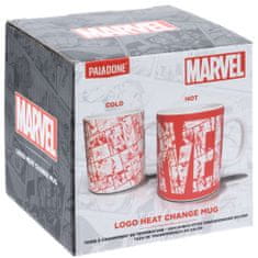 CurePink Proměňovací keramický hrnek Marvel: Logo (objem 315 ml)