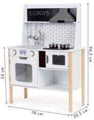 EcoToys Dřevěná kuchyňka se zvukovými a světelnými efekty PLK537