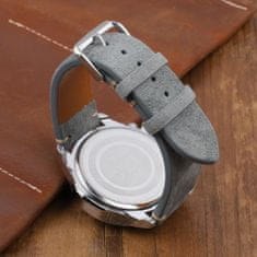 BStrap Suede Leather řemínek na Garmin Vivoactive 4s, gray