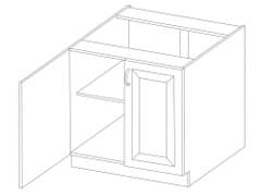 Veneti Dolní dvoudveřová skříňka LAILI - šířka 80 cm, šedá / bílá