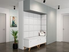 Veneti Čalouněný nástěnný panel 30x30 PAG - bílá eko kůže