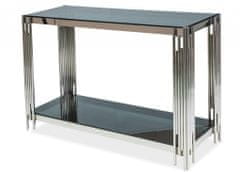 Veneti Konzolový stolek FRYDERYK - sklo / stříbrný