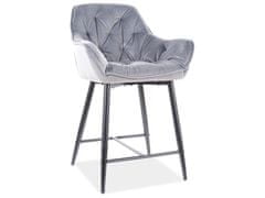 Veneti Malá barová židle LUSINE - šedá / černá