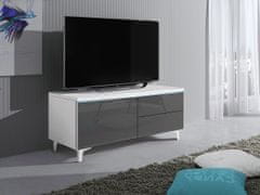 Veneti Stolek pod televizi DESANA 2L - šířka 100 cm, bílý / šedý