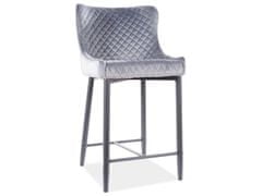Veneti Malá barová židle MELANIA - šedá / černá