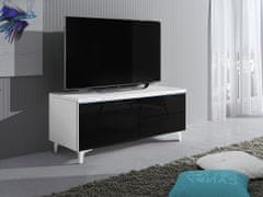 Veneti Stolek pod televizi DESANA 2L - šířka 100 cm, bílý / černý