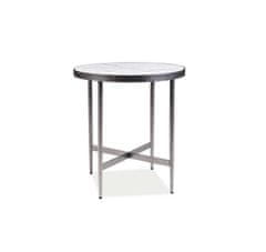 Veneti Odkládací stolek SPIKE - bílý mramor / šedý