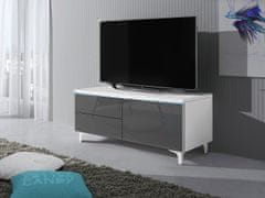 Veneti Stolek pod televizi DESANA 2P - šířka 100 cm, bílý / šedý