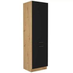 Veneti Potravinová skříň MALILA - šířka 60 cm, černá / dub artisan