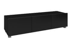 Veneti TV stolek 150 cm CHEMUNG - černý / lesklý černý