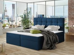 Veneti Boxpringová manželská postel 160x200 CLARA - modrá + topper ZDARMA
