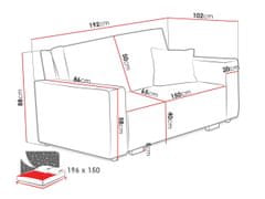 Veneti Rozkládací gauč s úložným prostorem CHIAKY 3 - tmavý šedý