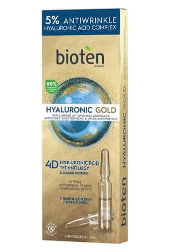 Bioten BIOTEN Hyaluronic GOLD Koncentrované vyplňující ampulky, 7 denní kůra 7x 1,3 ml